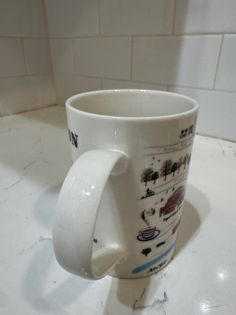 London Illustrated Ceramic Mug - White Travel Design - Picture 3 of 12